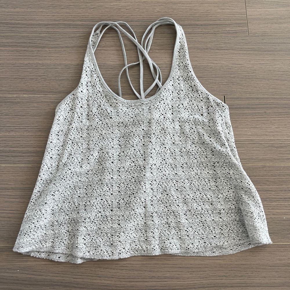 Silver crop top tank
